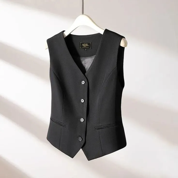 Women's formal waistcoat wool blend professional attire